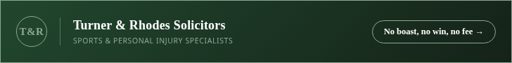 Turner & Rhodes Solicitors — Sports & Personal Injury Specialists. No boast, no win, no fee.